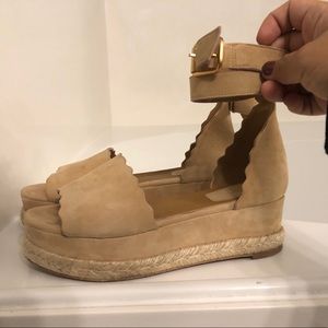 Chloe Scalloped Platform Espadrilles